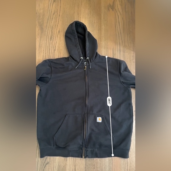 Carhartt Loose Fit Full Zip Hoodie-Black-Size XL - Picture 7 of 7